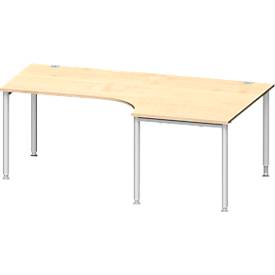 Schäfer Shop Genius Winkelschreibtisch MODENA FLEX 90°, Ansatz rechts, B 2000 mm, Ahorn