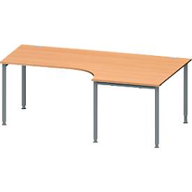 Schäfer Shop Genius Winkelschreibtisch MODENA FLEX 90°, Ansatz rechts, B 2000 mm, Buche/anthrazit