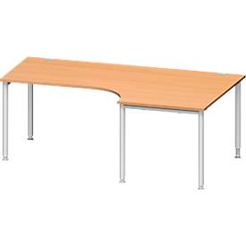 Schäfer Shop Genius Winkelschreibtisch MODENA FLEX 90°, Ansatz rechts, B 2000 mm, Buche