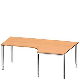 Schäfer Shop Genius Winkelschreibtisch MODENA FLEX 90°,Ansatz rechts, B 2000 mm, Buche