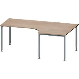 Schäfer Shop Genius Winkelschreibtisch MODENA FLEX 90°, Ansatz rechts, B 2000 mm, Eiche/anthrazit