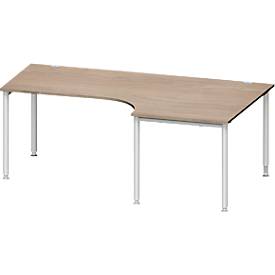 Schäfer Shop Genius Winkelschreibtisch MODENA FLEX 90°, Ansatz rechts, B 2000 mm, Eiche