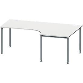 Schäfer Shop Genius Winkelschreibtisch MODENA FLEX 90°, Ansatz rechts, B 2000 mm, lichtgrau/anthrazit