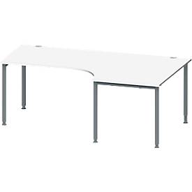 Schäfer Shop Genius Winkelschreibtisch MODENA FLEX 90°, Ansatz rechts, B 2000 mm, weiß/anthrazit