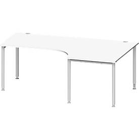 Schäfer Shop Genius Winkelschreibtisch MODENA FLEX 90°, Ansatz rechts, B 2000 mm, weiß