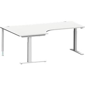 Schäfer Shop Genius Winkelschreibtisch MODENA FLEX 90°, C-Fuß-Rechteckrohr, B 2000 mm, Ansatz links,