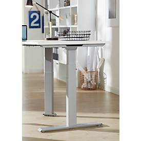 Schäfer Shop Genius Winkelschreibtisch Modena Flex, elektrisch höhenverstellbar, 90° Winkel, T-Fuß, B 2000 mm, weiß/weißalu