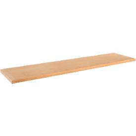 Schäfer Shop Pure Ablegeboden für manuell höhenverstellbare Arbeitstische AST31, Multiplex-Platte, Stärke 30 mm, bis 200 kg, B 1500 x T 365 x H 30 mm, Buche-Dekor