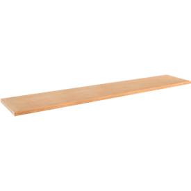 Schäfer Shop Pure Ablegeboden für manuell höhenverstellbare Arbeitstische AST31, Multiplex-Platte, Stärke 30 mm, bis 200 kg, B 2000 x T 365 x H 30 mm, Buche-Dekor
