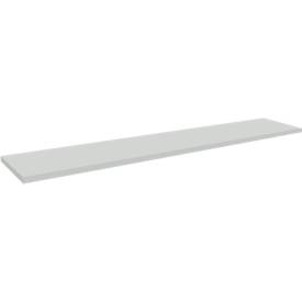 Schäfer Shop Pure Ablegeboden für manuell höhenverstellbare Arbeitstische AST31, Spanplatte, Stärke 25 mm, bis 30 kg, B 1990 x T 365 x H 55 mm, lichtgrau