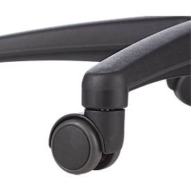 Schäfer Shop Pure Arbeitsdrehstuhl, Permanentkontakt, Lendenwirbelstütze, Beckenstütze, mit Rollen, schwarz