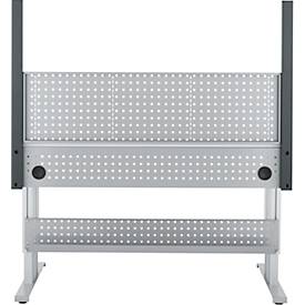 Schäfer Shop Pure Arbeitstisch AST31, elektrisch höhenverstellbar, Melaminplatte, T-Fuß, bis 400 kg, B 1500 x T 800 x H 725-1155 mm, weißaluminium/lichtgrau