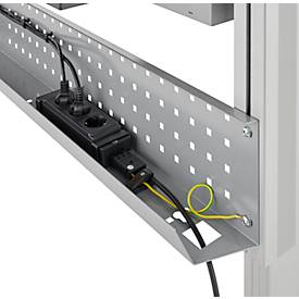 Schäfer Shop Pure Arbeitstisch AST31, elektrisch höhenverstellbar, Melaminplatte, T-Fuß, bis 400 kg, B 1500 x T 800 x H 725-1155 mm, weißaluminium/lichtgrau