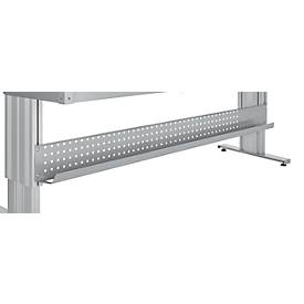 Schäfer Shop Pure Arbeitstisch AST31, elektrisch höhenverstellbar, Melaminplatte, T-Fuß, bis 400 kg, B 2000 x T 800 x H 725-1155 mm, weißaluminium/lichtgrau
