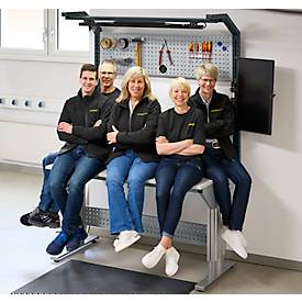 Schäfer Shop Pure Arbeitstisch AST31, elektrisch höhenverstellbar, Melaminplatte, T-Fuß, bis 400 kg, B 2000 x T 800 x H 725-1155 mm, weißaluminium/lichtgrau