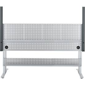 Schäfer Shop Pure Arbeitstisch AST31, elektrisch höhenverstellbar, Melaminplatte, T-Fuß, bis 400 kg, B 2000 x T 800 x H 725-1155 mm, weißaluminium/lichtgrau
