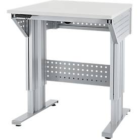 Schäfer Shop Pure Arbeitstisch AST31, elektrisch höhenverstellbar, Melaminplatte, T-Fuß, bis 400 kg, B 750 x T 800 x H 725-1155 mm, weißaluminium/lichtgrau