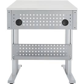 Schäfer Shop Pure Arbeitstisch AST31, elektrisch höhenverstellbar, Melaminplatte, T-Fuß, bis 400 kg, B 750 x T 800 x H 725-1155 mm, weißaluminium/lichtgrau