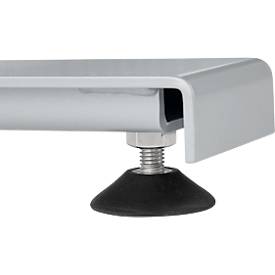 Schäfer Shop Pure Arbeitstisch AST31, elektrisch höhenverstellbar, Melaminplatte, T-Fuß, bis 400 kg, B 750 x T 800 x H 725-1155 mm, weißaluminium/lichtgrau