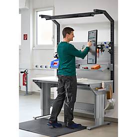 Schäfer Shop Pure Arbeitstisch AST31, elektrisch höhenverstellbar, Melaminplatte, T-Fuß, bis 400 kg, B 750 x T 800 x H 725-1155 mm, weißaluminium/lichtgrau