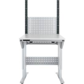 Schäfer Shop Pure Arbeitstisch AST31, elektrisch höhenverstellbar, Melaminplatte, T-Fuß, bis 400 kg, B 750 x T 800 x H 725-1155 mm, weißaluminium/lichtgrau