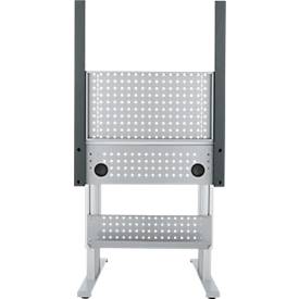 Schäfer Shop Pure Arbeitstisch AST31, elektrisch höhenverstellbar, Melaminplatte, T-Fuß, bis 400 kg, B 750 x T 800 x H 725-1155 mm, weißaluminium/lichtgrau