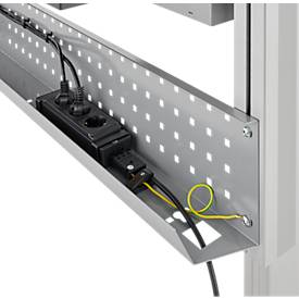 Schäfer Shop Pure Arbeitstisch AST31, elektrisch höhenverstellbar, Multiplex-Platte, T-Fuß, bis 400 kg, B 2000 x T 800 x H 730-1155 mm, weißaluminium/Buche