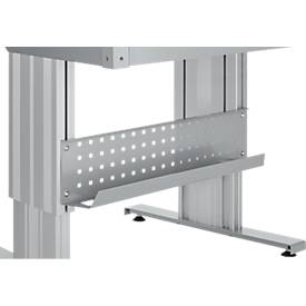 Schäfer Shop Pure Arbeitstisch AST31, elektrisch höhenverstellbar, Multiplex-Platte, T-Fuß, bis 400 kg, B 750 x T 800 x H 730-1155 mm, weißaluminium/Buche