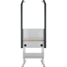 Schäfer Shop Pure Arbeitstisch AST31, elektrisch höhenverstellbar, Multiplex-Platte, T-Fuß, bis 400 kg, B 750 x T 800 x H 730-1155 mm, weißaluminium/Buche