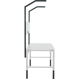 Schäfer Shop Pure Arbeitstisch AST31, manuell höhenverstellbar, Melaminplatte, 4-Fuß, bis 500 kg, B 2000 x T 800 x H 800-1030 mm, lichtgrau/lichtgrau