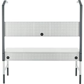 Schäfer Shop Pure Arbeitstisch AST31, manuell höhenverstellbar, Melaminplatte, 4-Fuß, bis 500 kg, B 2000 x T 800 x H 800-1030 mm, lichtgrau/lichtgrau