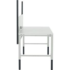 Schäfer Shop Pure Arbeitstisch AST31, manuell höhenverstellbar, Melaminplatte, 4-Fuß, bis 500 kg, B 2000 x T 800 x H 800-1030 mm, lichtgrau/lichtgrau