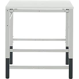 Schäfer Shop Pure Arbeitstisch AST31, manuell höhenverstellbar, Melaminplatte, 4-Fuß, bis 500 kg, B 750 x T 800 x H 800-1030 mm, lichtgrau/lichtgrau