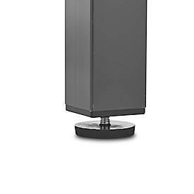 Schäfer Shop Pure Arbeitstisch AST31, manuell höhenverstellbar, Melaminplatte, 4-Fuß, bis 500 kg, B 750 x T 800 x H 800-1030 mm, lichtgrau/lichtgrau