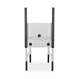 Schäfer Shop Pure Arbeitstisch AST31, manuell höhenverstellbar, Melaminplatte, 4-Fuß, bis 500 kg, B 750 x T 800 x H 800-1030 mm, lichtgrau/lichtgrau