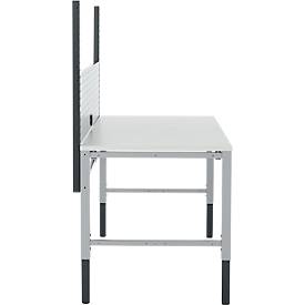 Schäfer Shop Pure Arbeitstisch AST31, manuell höhenverstellbar, Melaminplatte, 4-Fuß, bis 500 kg, B 750 x T 800 x H 800-1030 mm, weißaluminium/lichtgrau