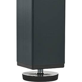 Schäfer Shop Pure Arbeitstisch AST31, manuell höhenverstellbar, Multiplex-Platte, 4-Fuß, bis 500 kg, B 750 x T 800 x H 805-1035 mm, weißaluminium/Buche