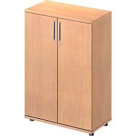 Schäfer Shop Pure Armario de puertas batientes Proplana, 3 alturas de archivo, anchura 800 mm, con cerradura, acabado en haya 