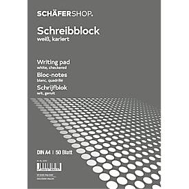 Schäfer Shop  Pure briefblok , A4, geruit,10 stuks, wit