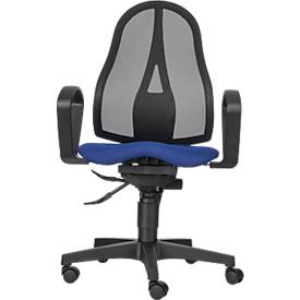 Schäfer Shop Pure Bürostuhl BALANCE 400 NET, Permanentkontakt, mit Armlehnen, Fitness-Orthositz, blau