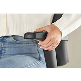 Schäfer Shop Pure Bürostuhl SSI Proline P1, mit Armlehnen, Synchronmechanik, Bandscheibensitz, anthrazit 