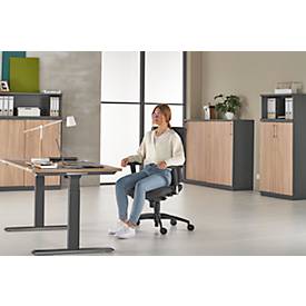 Schäfer Shop Pure Bürostuhl SSI Proline P1, mit Armlehnen, Synchronmechanik, Bandscheibensitz, anthrazit