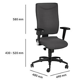 Schäfer Shop Pure Bürostuhl SSI Proline P1, mit Armlehnen, Synchronmechanik, Bandscheibensitz, anthrazit