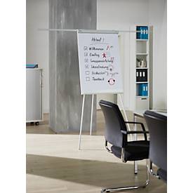 Schäfer Shop Pure Flipchart F2100SSI, Hochformat, höhenverstellbar, magnethaftend, 2 Seitenarme, Ablageschale, Dreibeinstativ, B 880 x T 880 x H 1200-1880 mm