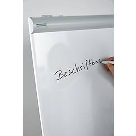 Schäfer Shop Pure Flipchart F2100SSI, Hochformat, höhenverstellbar, magnethaftend, 2 Seitenarme, Ablageschale, Dreibeinstativ, B 880 x T 880 x H 1200-1880 mm
