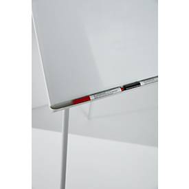 Schäfer Shop Pure Flipchart F2100SSI, Hochformat, höhenverstellbar, magnethaftend, 2 Seitenarme, Ablageschale, Dreibeinstativ, B 880 x T 880 x H 1200-1880 mm