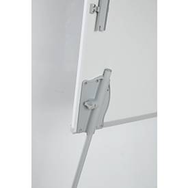 Schäfer Shop Pure Flipchart F2100SSI, Hochformat, höhenverstellbar, magnethaftend, 2 Seitenarme, Ablageschale, Dreibeinstativ, B 880 x T 880 x H 1200-1880 mm
