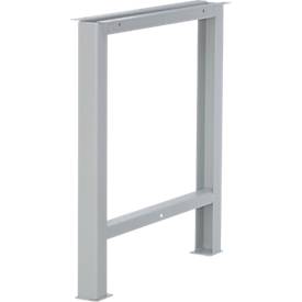 Schäfer Shop Pure Fußgestell für Arbeitsplatte, nicht höhenverstellbar, T 665 x H 800 mm, lichtgrau RAL 7035