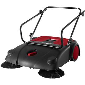 Schäfer Shop Pure Handkehrmaschine, Kehrleistung 2800 m²/h, bis 14 l, L 1100 x B 670 x H 980 mm, schwarz/rot