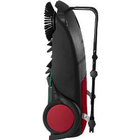 Schäfer Shop Pure Handkehrmaschine, Kehrleistung 3200 m²/h, bis 30 l, L 1130 x B 850 x H 860/910/960 mm, schwarz/rot